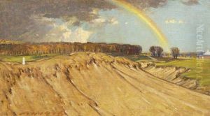 Gravel Pitt And Rainbow,hartingdon, Bedfordshire by Charles Holmes