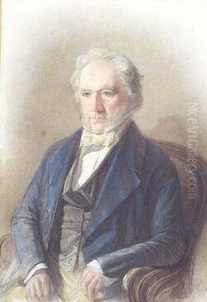 Half Length Portrait Of A Gentleman In Blue Coat - view 1