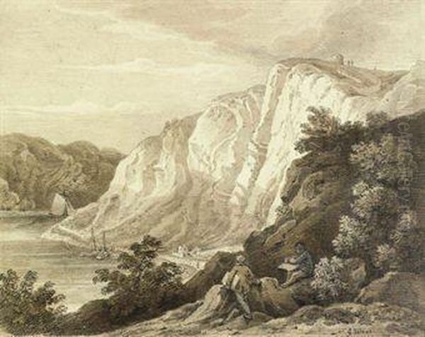 Figures Before St. Vincent's Rock,clifton, Bristol; And Clifton Seen From Leighwood - view 1