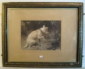 The Jack Russell And A Hedgehog by George Holmes
