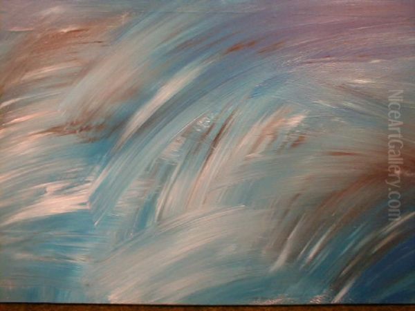 Abstract Oil On Blocked Canvas. - view 1