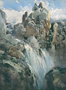 A Rocky Mountain Cascade by William Henry Holmes