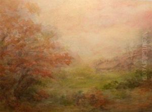 Wooded Landscape With Cottage by Cornelius Holmes-Winter
