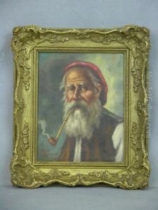 Portrait Of A Beardedpipe Smoker