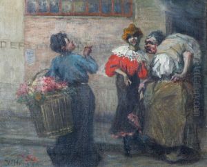 Blomsterforsaljerska by Wilhelm Holmgren