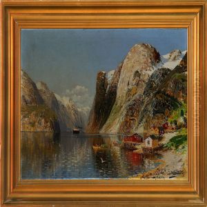 Calm Autumn Day At Afiord, Norway by Johann Holmstedt