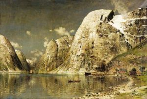 Roendes Pa En Fjord (rowing On A Fjord) by Johann Holmstedt