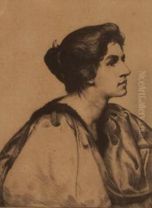 Half Length Portrait Of A Woman by Charles Holroyd