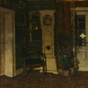 Interior With A Grandfather Clock by Niels Holsoe