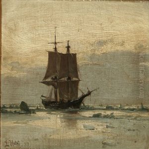 Seascape With Asailing Ship On The Sea Seascape With Asailing Ship On The Sea