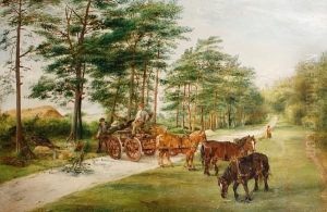 Family On Horse-back; Logging