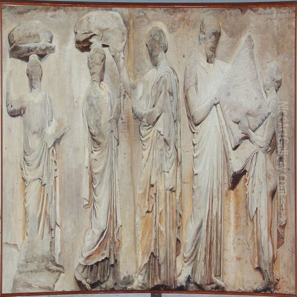 Motif From The Parthenon Frieze On Acropolis In Athens - view 1