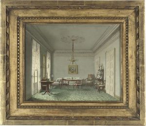 An Elegant Interior, Identified As A Palace Interior In Stuttgart,wurttemburg