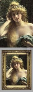 Jugendstil-madchenportrat by Hans Holtzbecher