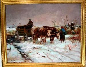 Beim Torffahren Im Winter