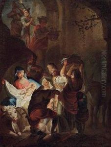 Die Anbetung Der Hirten by Johann Evangelist Holzer
