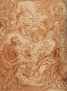Heilige Familie Mit Gottvater In Der Glorie by Johann Evangelist Holzer