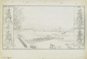 Troops Crossing A River.