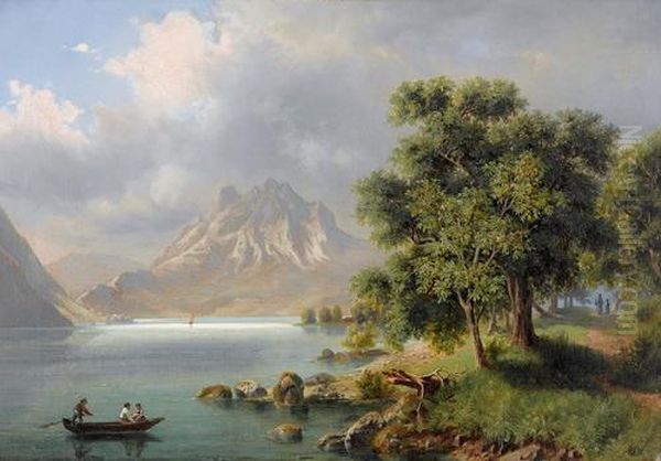 "partie Bei Weggis Mit Pilatus Am Vierwaldstattersee". - view 1