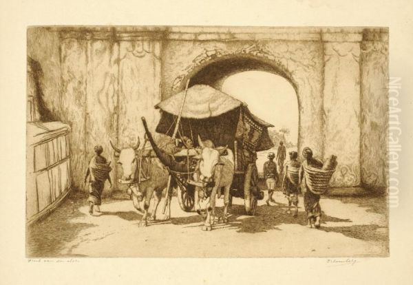Ox Wagon By A Gate - view 1