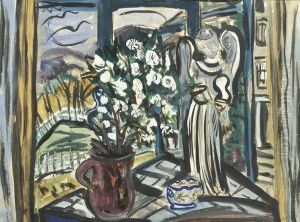 Angel & Flowers In A Window by Evie Sydney Hone
