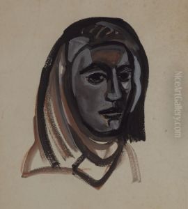 Study For Stained-glass Head by Evie Sydney Hone