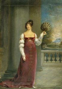 Portrait Of A Lady In A Red Velvet Dress by Horace Hone