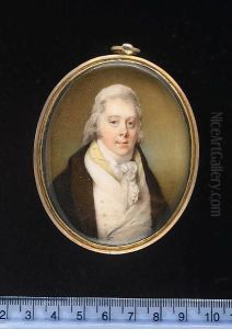 A Gentleman, Wearing Brown Coat, White Waistcoat, Frilled Chemise, Tied Cravat And Pale Green Scarf . by Horace Hone