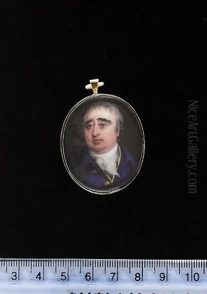 Charles James Fox (1749-1806), Wearing Blue Coat, Yellow Waistcoat And Tied White Cravat. - view 1