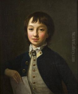 A Half-length Portrait Of A Young Boy, Possibly One Of His Sons, Asa Midshipman by Nathaniel Hone
