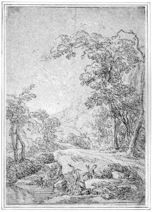 Italienische Waldlandschaft. Italienische Waldlandschaft.