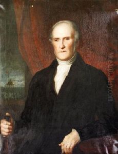 Portrait Of Alexander Mitchell (1780-1868) With Dundalk Bay And Harbour Lighthouse In Distance (c.1860)
