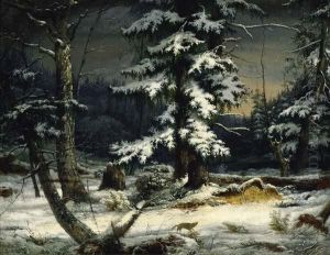 Woodland In Snow by James Hope