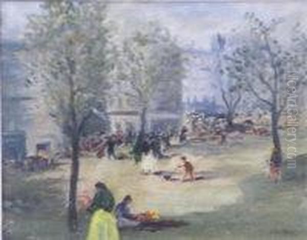 Figures In Parkland - view 1