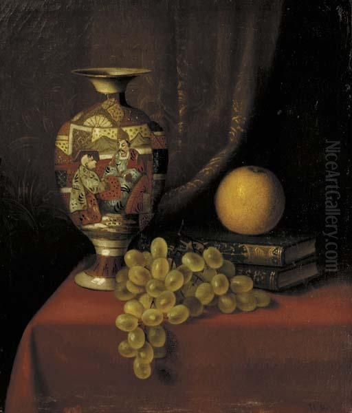 Still Life With Vase, Grapes And Books - view 1