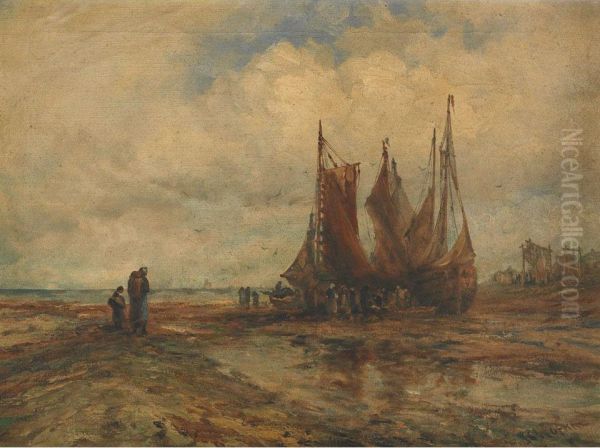 Fisherfolk On A Beach - view 1