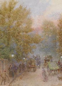 An Autumn Evening On The Marylebone Road by Arthur Hopkins