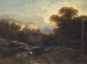 Contemplation In An Alpine Landscape by Apollinari Horawski