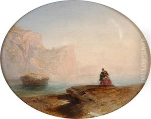 Strandszene (krim?) Mit Spaziergangern. by Apollinari Horawski