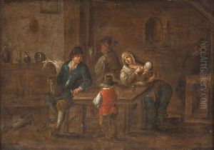 Wirtshausszene Mit Landvolk Und Stillende Mutter by Jan Jozef, the Younger Horemans