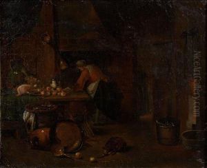 Scene De Cuisine by Jan Josef, the Elder Horemans