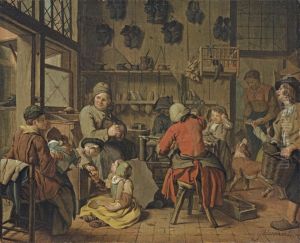 The Interior Of A Cobbler's Shop by Jan Josef, the Elder Horemans