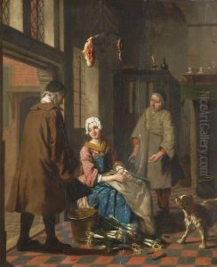 Figures In A Kitchen Interior