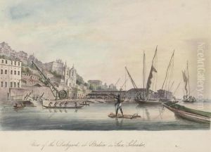 View Of The Dockyard, At Bahia Or San Salvador. by Thomas L. Hornbrook