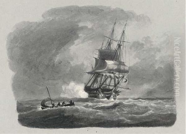Dismasted Frigate In Heavy Seas - view 1