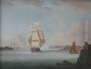 Attributed To Thomas Lyde Hornbrook 'views Of Plymouth' - Shipping Off The Coast M by Thomas L. Hornbrook