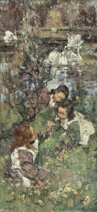Girls And Swans by Edward Atkinson Hornel