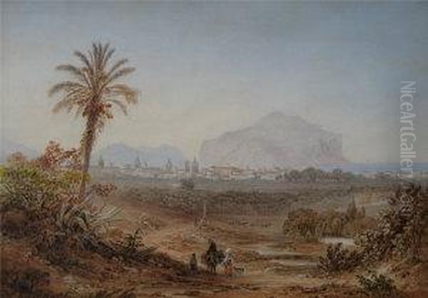 A Distant View Of Palermo With Figures In The Foreground - view 1