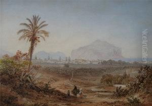 A Distant View Of Palermo With Figures In The Foreground by Friedrich Horner