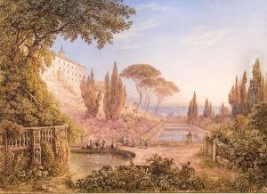 Veduta Di Villa D""este A Tivoli by Friedrich Horner